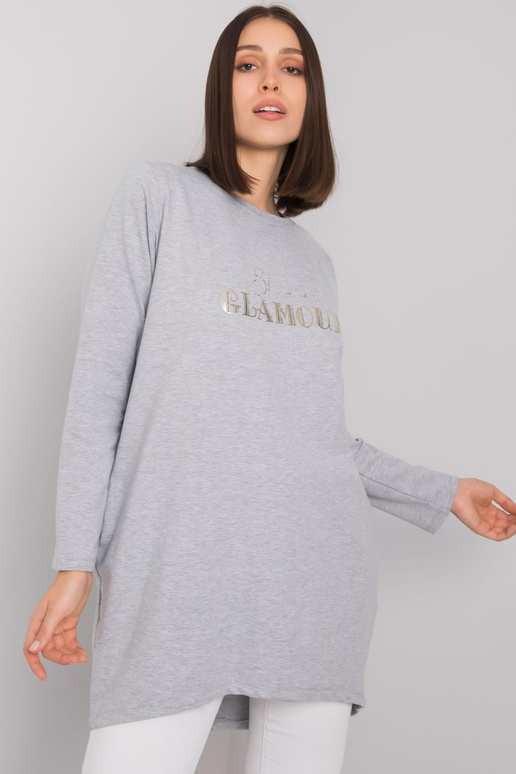 Šedá melanžová tunika větší velikosti...