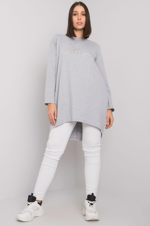 Šedá melanžová tunika větší velikosti...