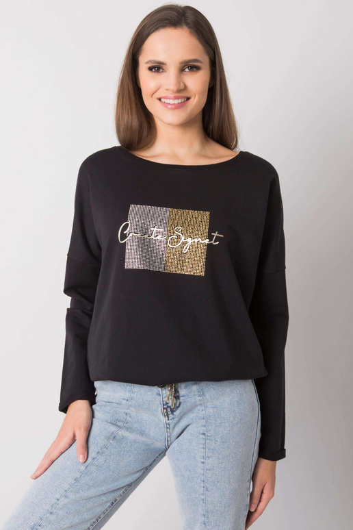 Černá halenka s kamínky Adele RUE PARIS