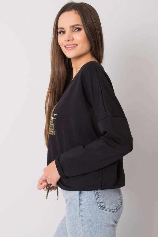 Černá halenka s kamínky Adele RUE PARIS