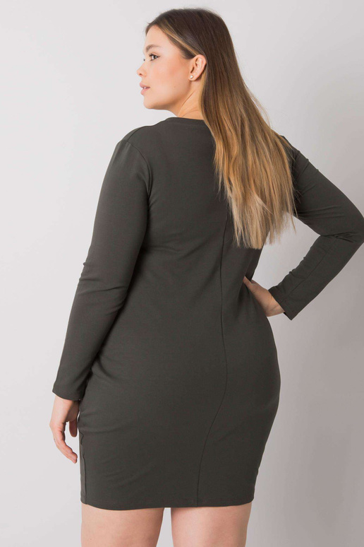 Khaki šaty větší velikosti s kapsami...