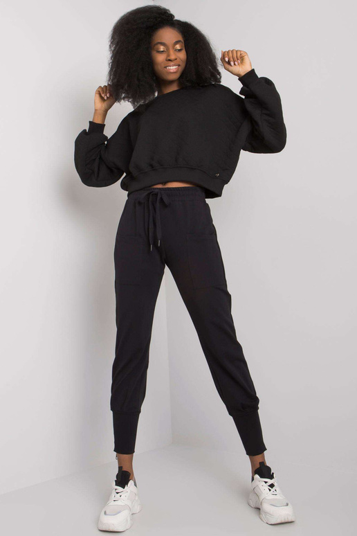 Černé tepláky se zipy Cindy RUE PARIS