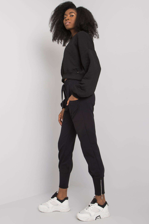 Černé tepláky se zipy Cindy RUE PARIS