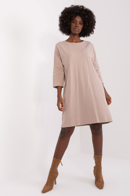 Dámské tmavě béžové šaty s krajkou...