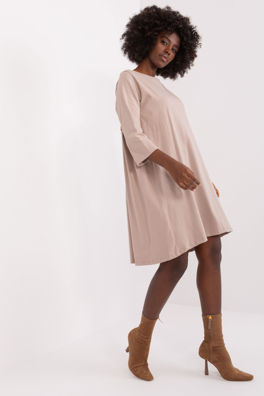 Dámské tmavě béžové šaty s krajkou...