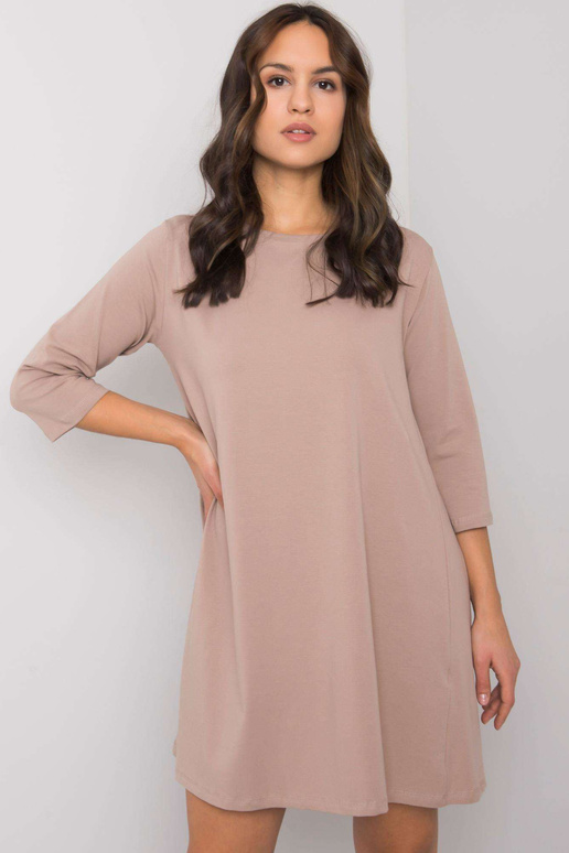 Dámské tmavě béžové šaty s krajkou...