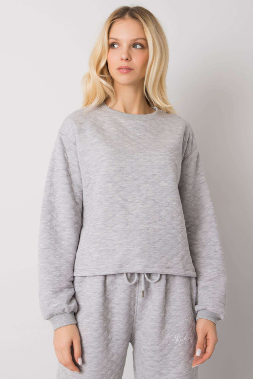 Šedá prošívaná mikina bez kapuce...