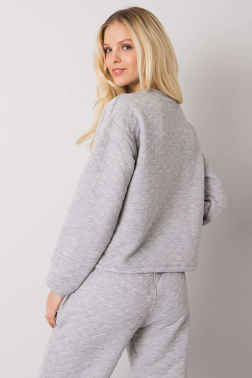 Šedá prošívaná mikina bez... 2