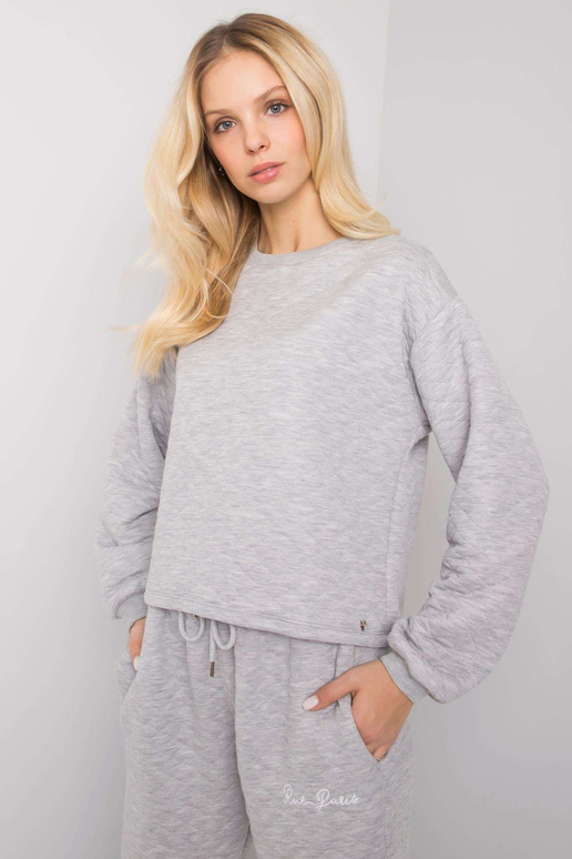 Šedá prošívaná mikina bez kapuce...