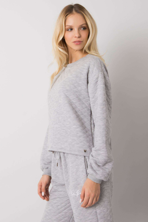 Šedá prošívaná mikina bez kapuce...