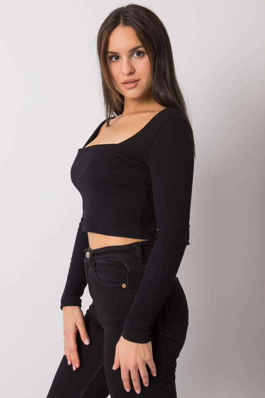 Černá krátká halenka s pruhem Cammy...