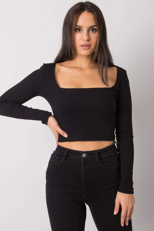 Černá krátká halenka s pruhem Cammy...