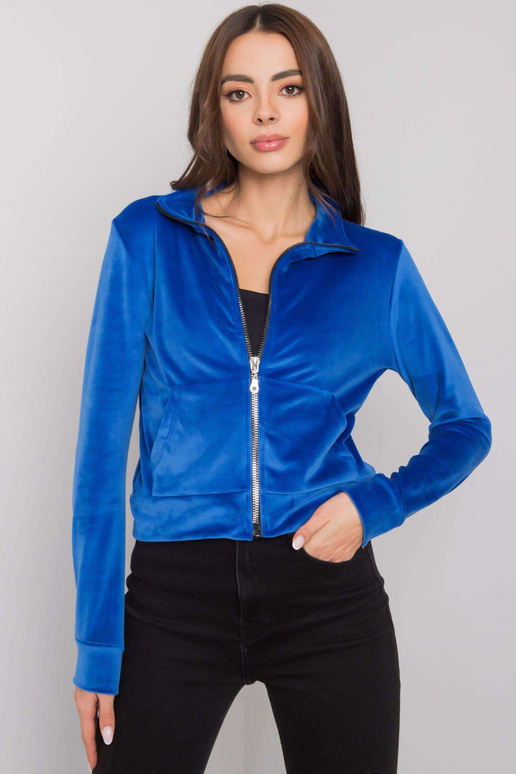 Tmavě modrá velurová mikina Charley...