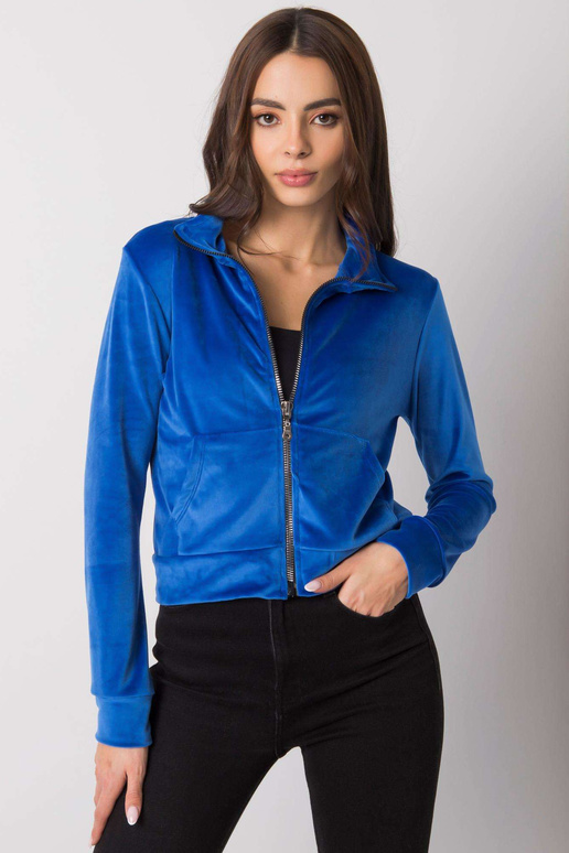 Tmavě modrá velurová mikina Charley...