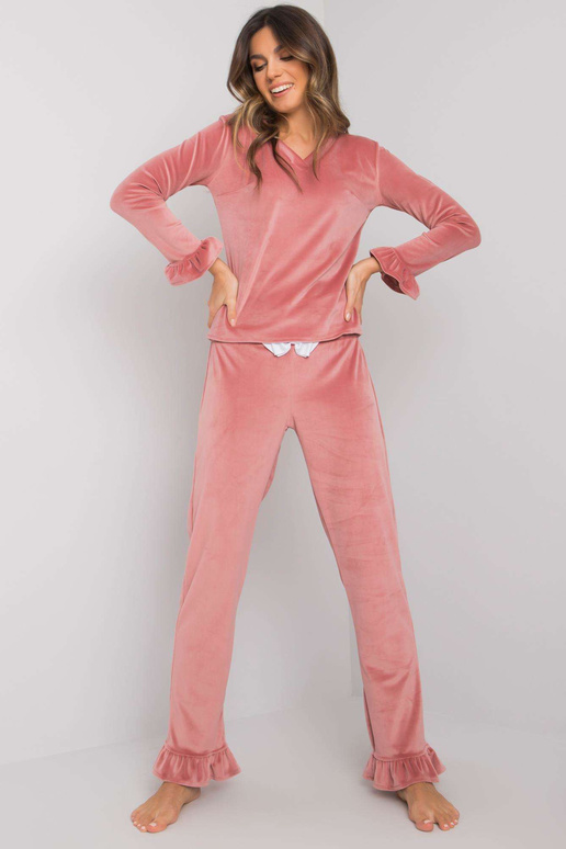 Špinavě růžové velurové pyžamo s...
