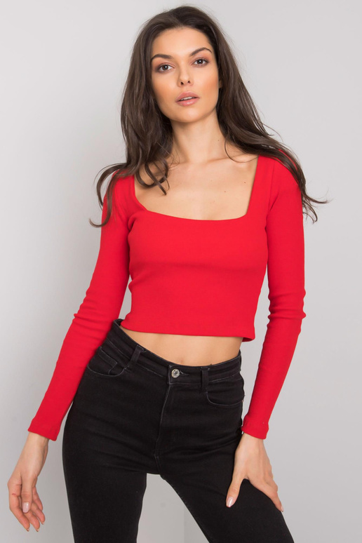 Červená krátká halenka s pruhem Cammy...