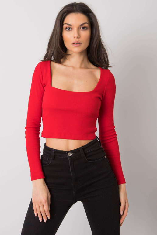 Červená krátká halenka s pruhem Cammy...