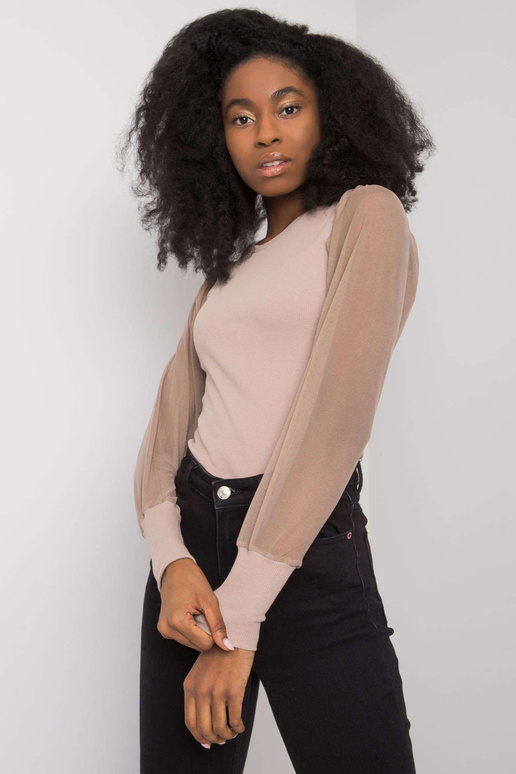 RUE PARIS Tmavě béžová halenka pro...