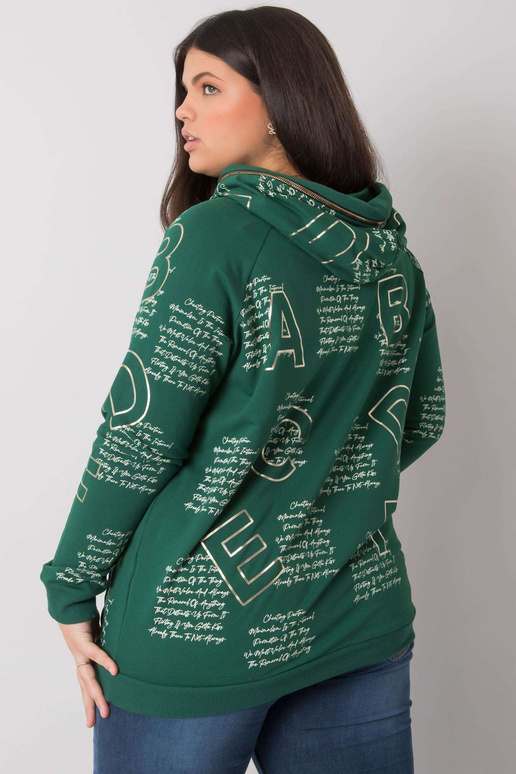 Tmavě zelená mikina plus size...