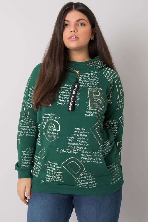 Tmavě zelená mikina plus size...