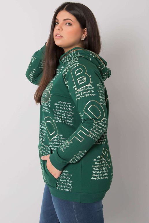 Tmavě zelená mikina plus size...