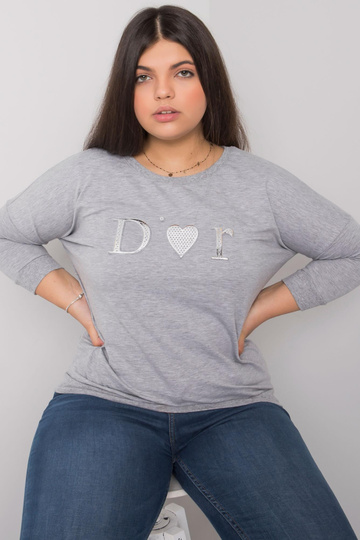 Šedá melanžová halenka plus...