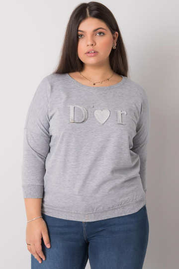 Šedá melanžová halenka plus... 2