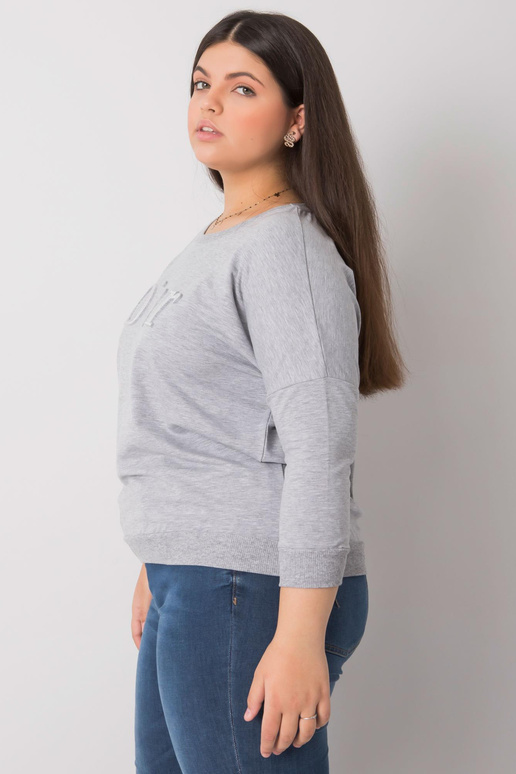 Šedá melanžová halenka plus velikosti...