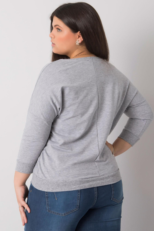 Šedá melanžová halenka plus velikosti...