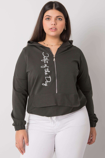 Tmavě khaki mikina plus... 2