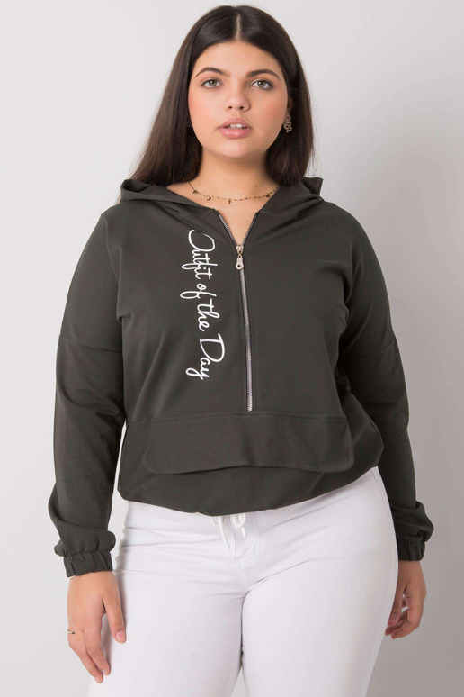 Tmavě khaki mikina plus size...