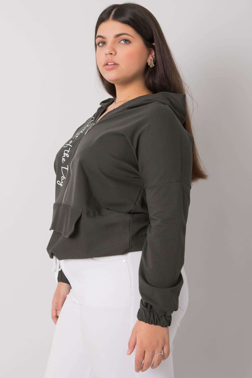 Tmavě khaki mikina plus size...