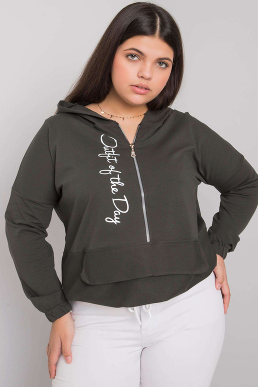 Tmavě khaki mikina plus size...