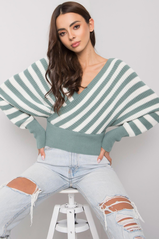 Mátově bílý pruhovaný svetr Courtie...