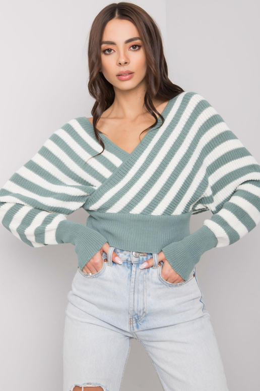 Mátově bílý pruhovaný svetr Courtie...