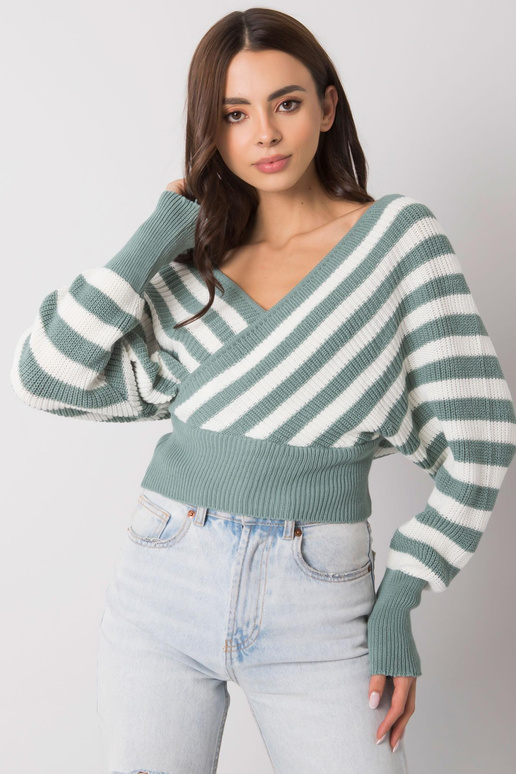 Mátově bílý pruhovaný svetr Courtie...