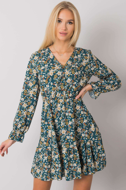 Zelené šaty s volánem Anavi OCH BELLA