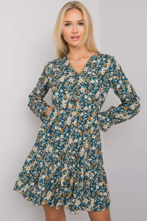 Zelené šaty s volánem Anavi OCH BELLA