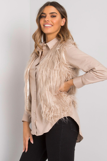 Béžová dámská kožešinová...