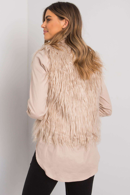 Béžová dámská kožešinová vesta...