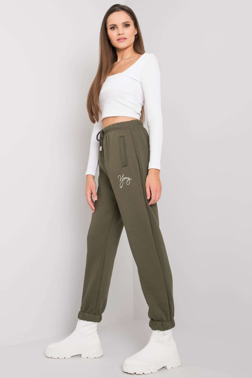 Průhledné khaki tepláky s nápisem Lily