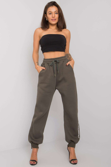 Tmavé khaki dámské tepláky...