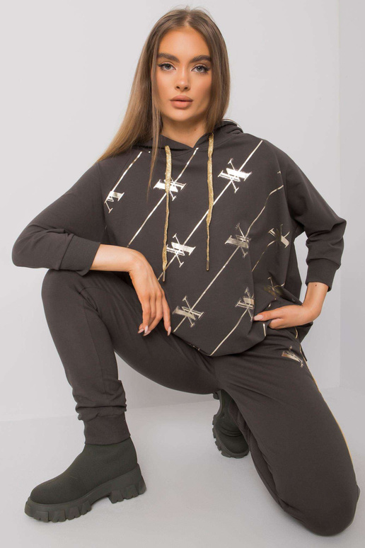 Tmavá khaki dvoudílná souprava s...