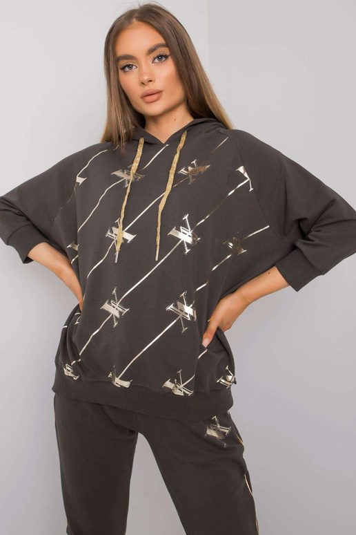 Tmavá khaki dvoudílná souprava s...