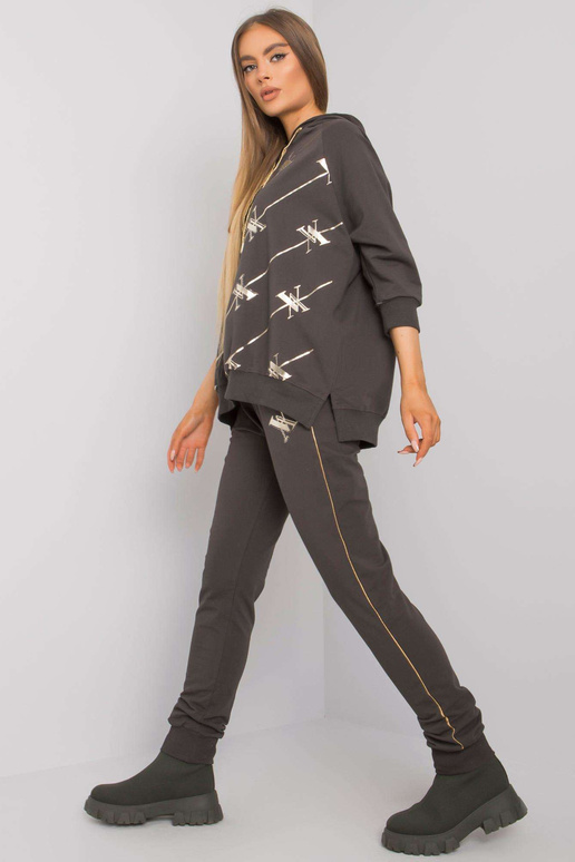 Tmavá khaki dvoudílná souprava s...