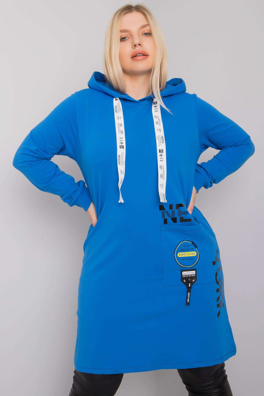 Tmavě modrá tunika velké velikosti s...