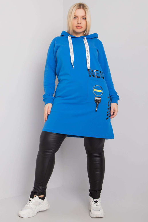 Tmavě modrá tunika velké velikosti s...