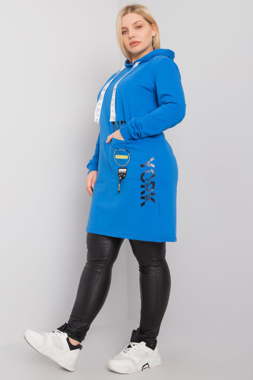 Tmavě modrá tunika velké velikosti s...