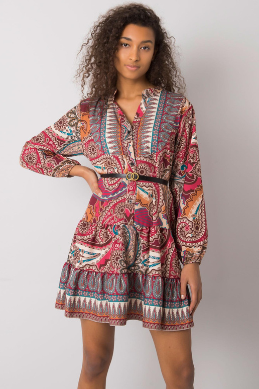 Vínové šaty s potiskem Milah