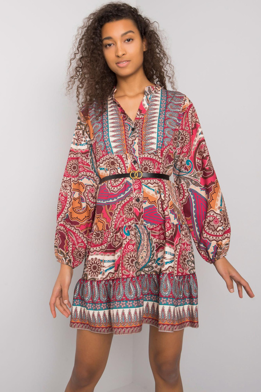 Vínové šaty s potiskem Milah